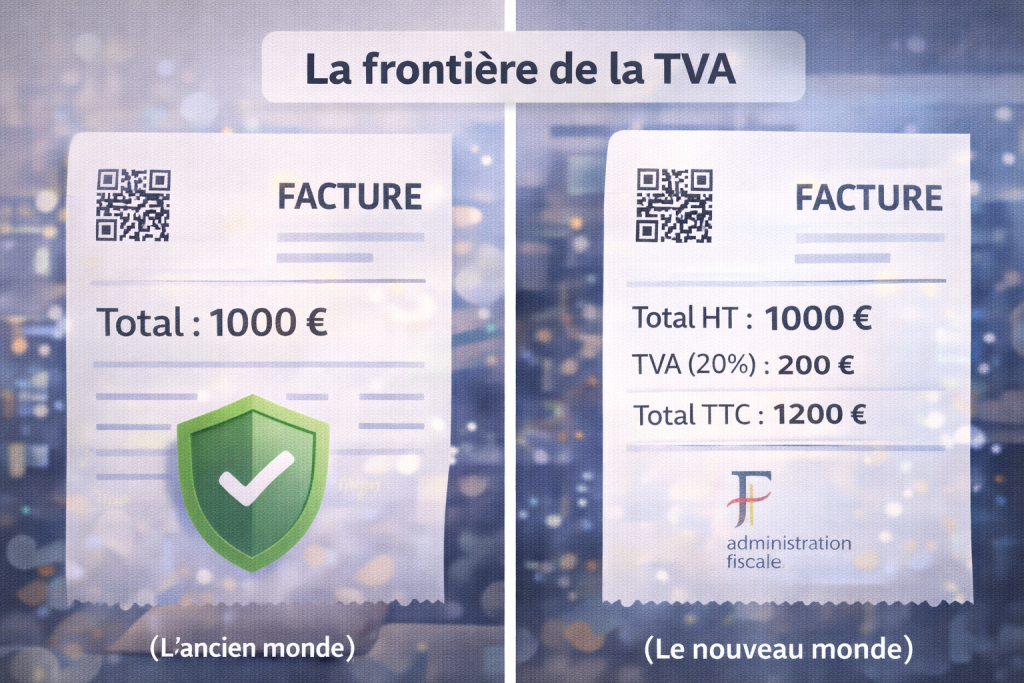 Exemple du tva franchise seuils factures guide pour le basculement TTC en 2026.