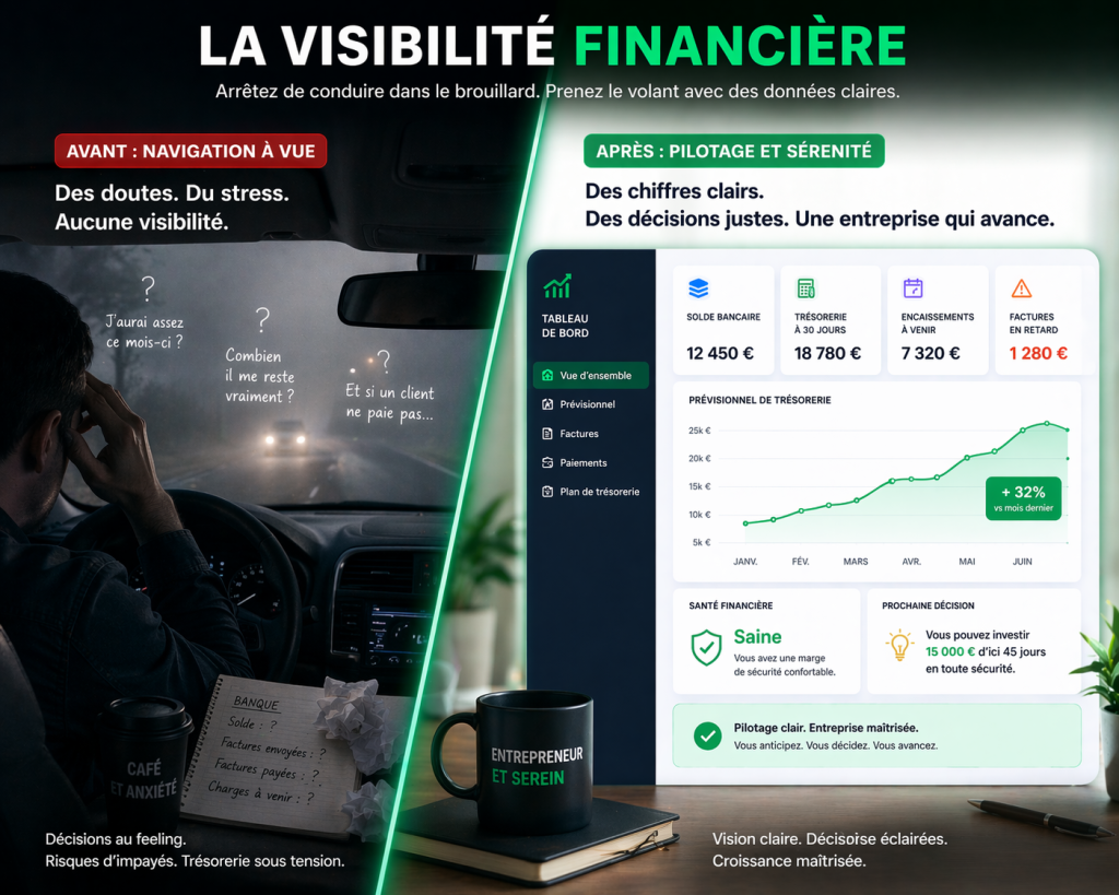 Aperçu d'un tableau tresorerie tpe template pour anticiper ses flux financiers en 2026.