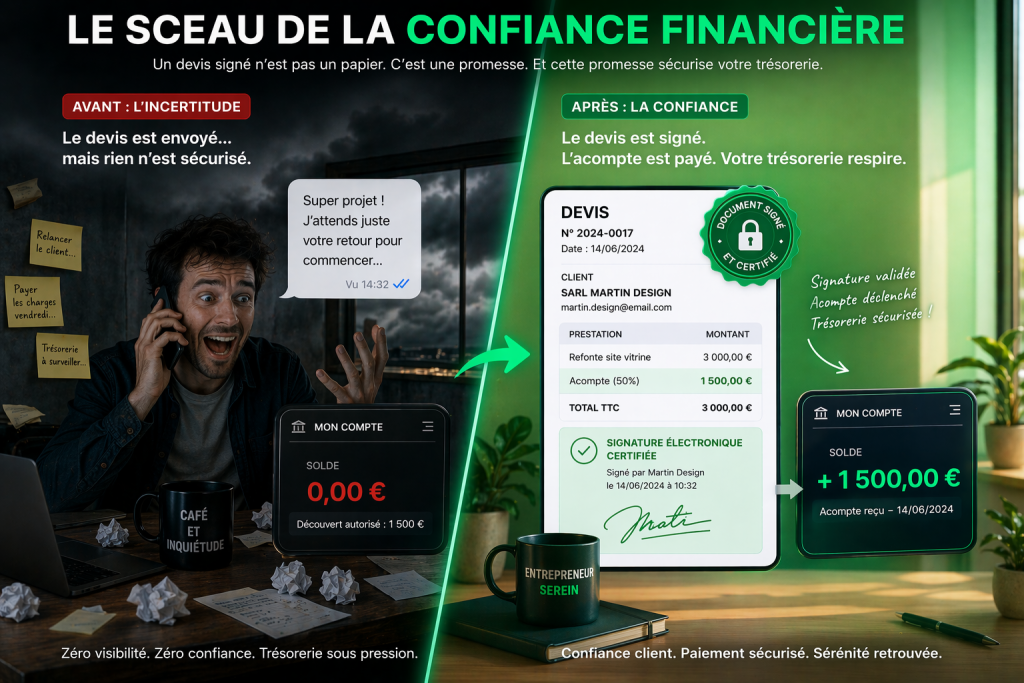 La procédure indispensable face à un devis accepte securiser acompte signature pour une TPE en 2026.