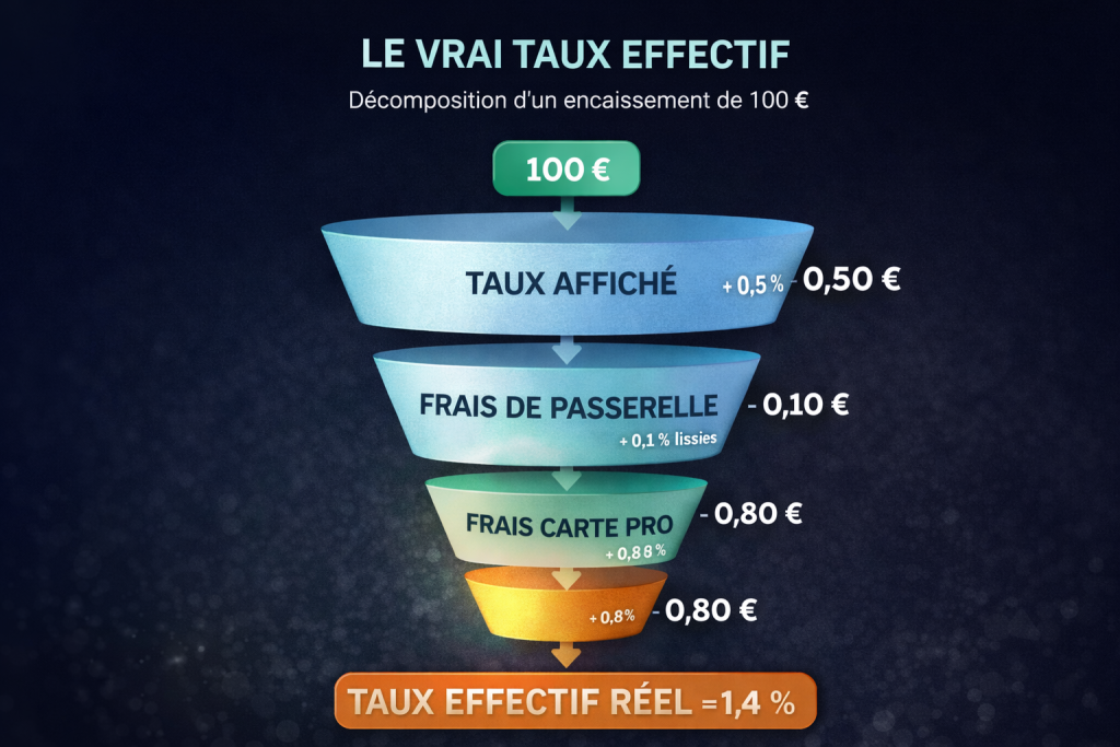 Schéma de calcul du terminal paiement frais commissions pieges 2026 pour débusquer les coûts.