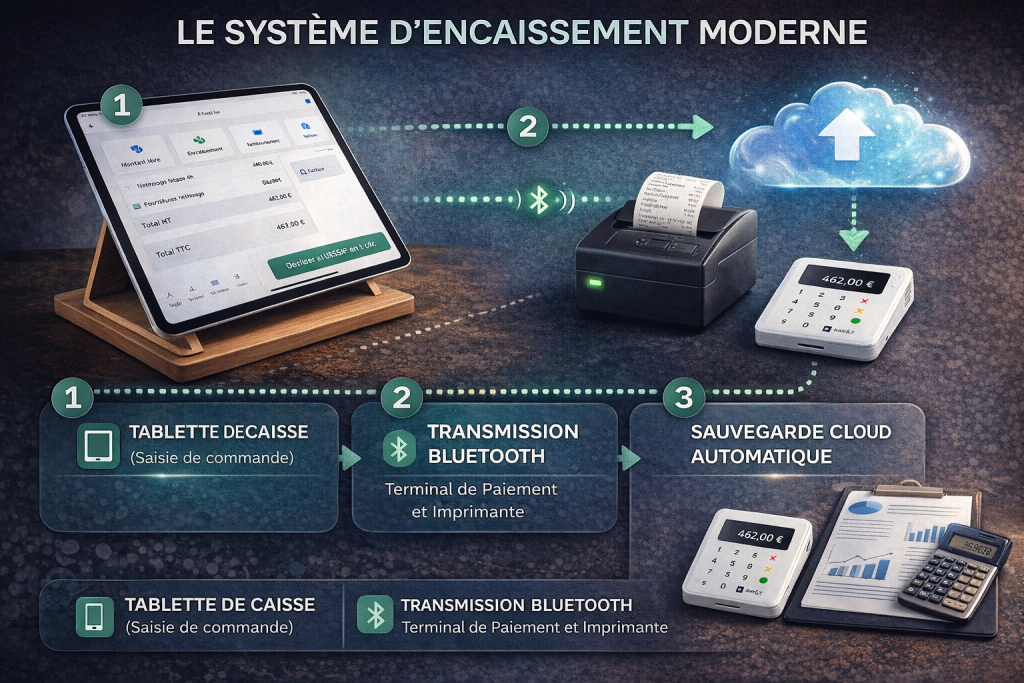 Le fonctionnement cloud pour bien choisir caisse tpe essentiel et certifiée NF525.