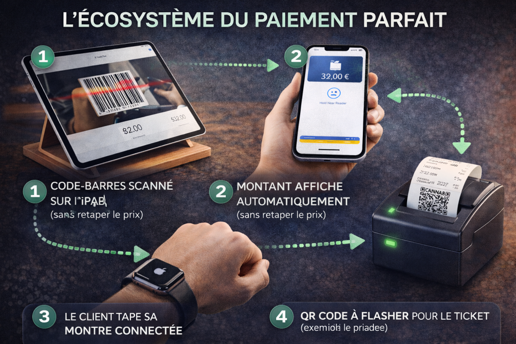 Le flux technologique idéal pour optimiser encaissement sans contact dans une PME ou TPE.