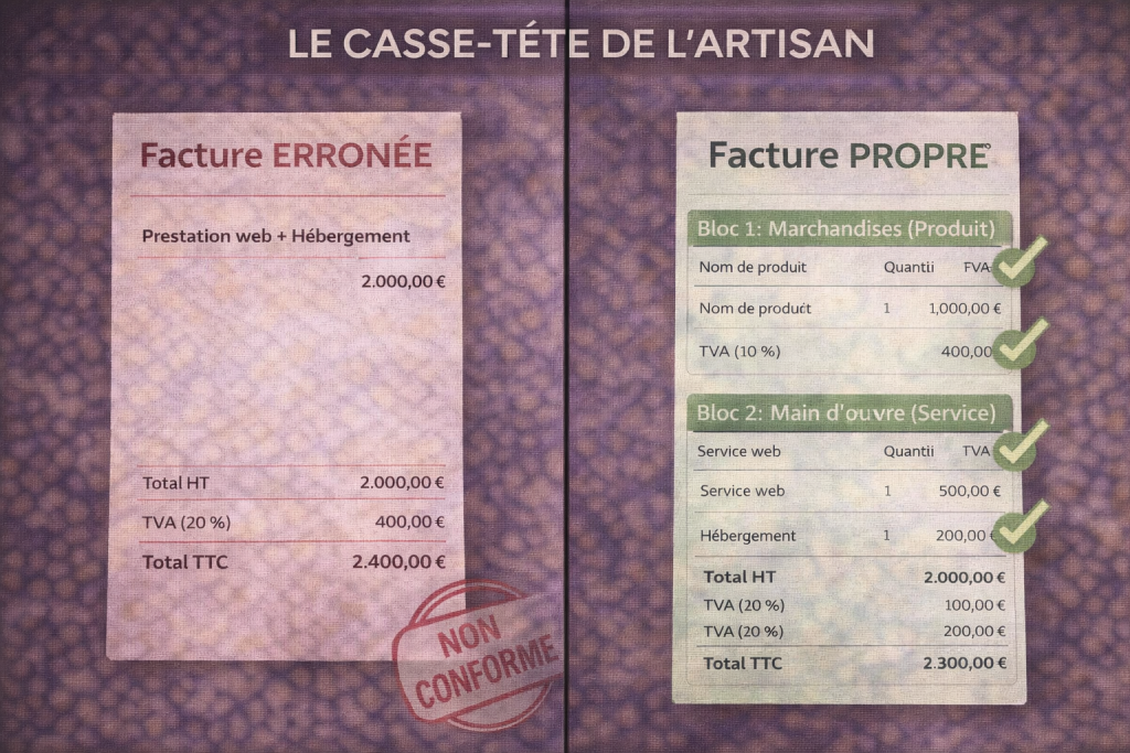 Comment éviter les facture prestation vs produit erreurs en comptabilité TPE en 2026.