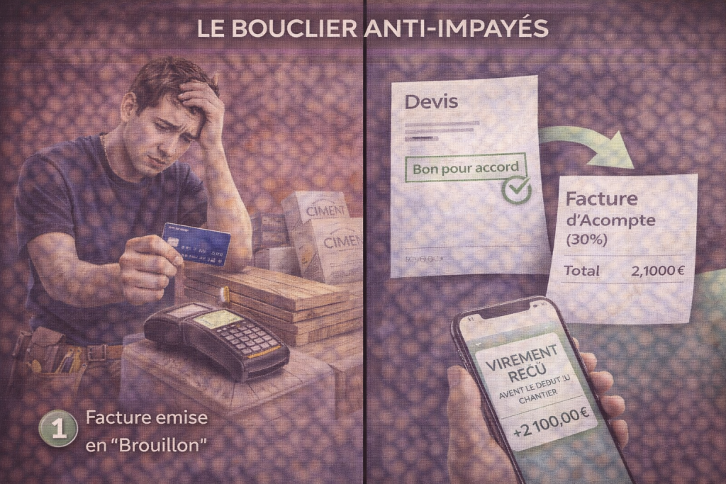 Sécuriser sa trésorerie en maîtrisant le passage du devis vers facture acompte en 2026.