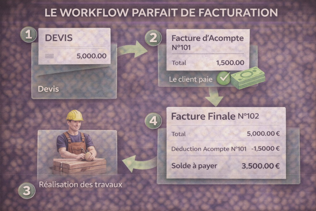 Le processus légal pour déduire un acompte sur la facture finale (Solde) en TPE.