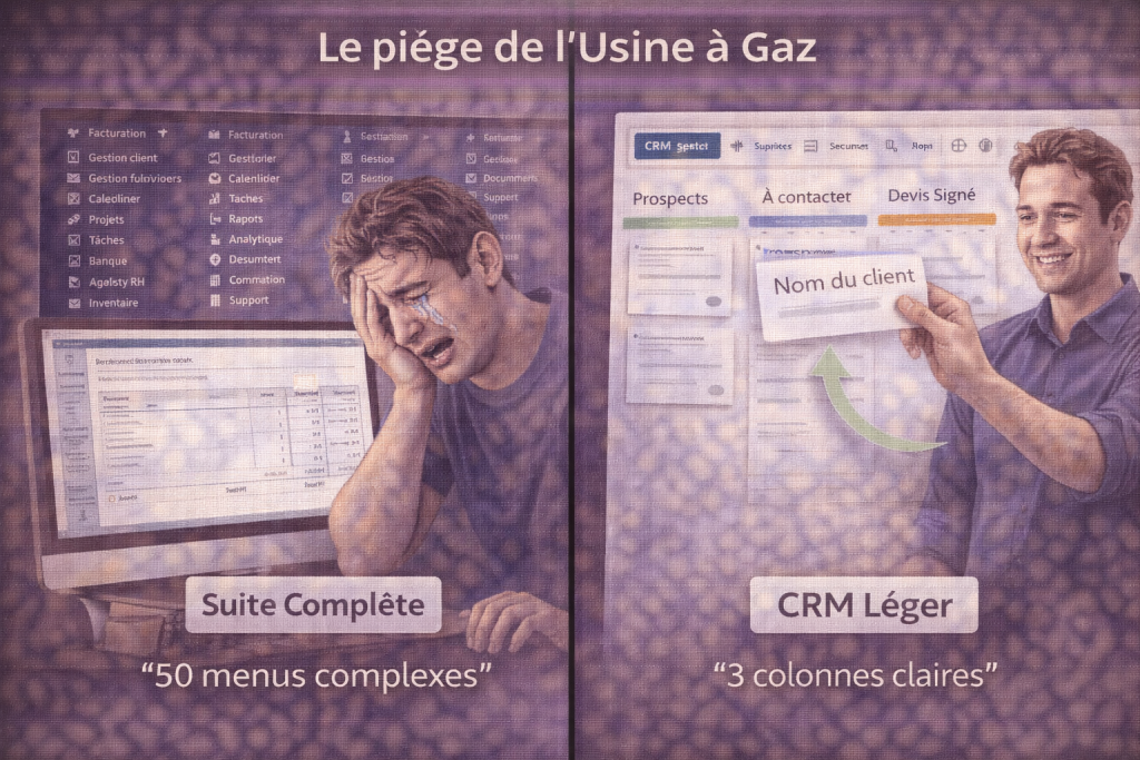 Le dilemme du crm leger ou suite complete pour la gestion commerciale d'une TPE en 2026.