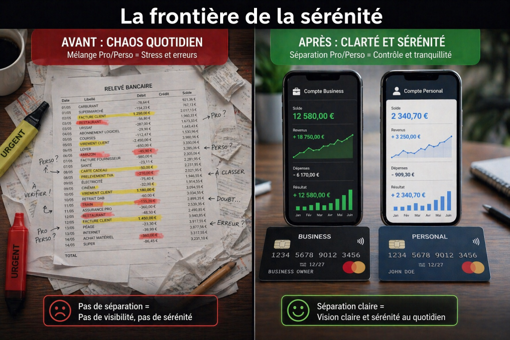L'importance légale de separer compte pro perso tpe pour sécuriser sa comptabilité en 2026.