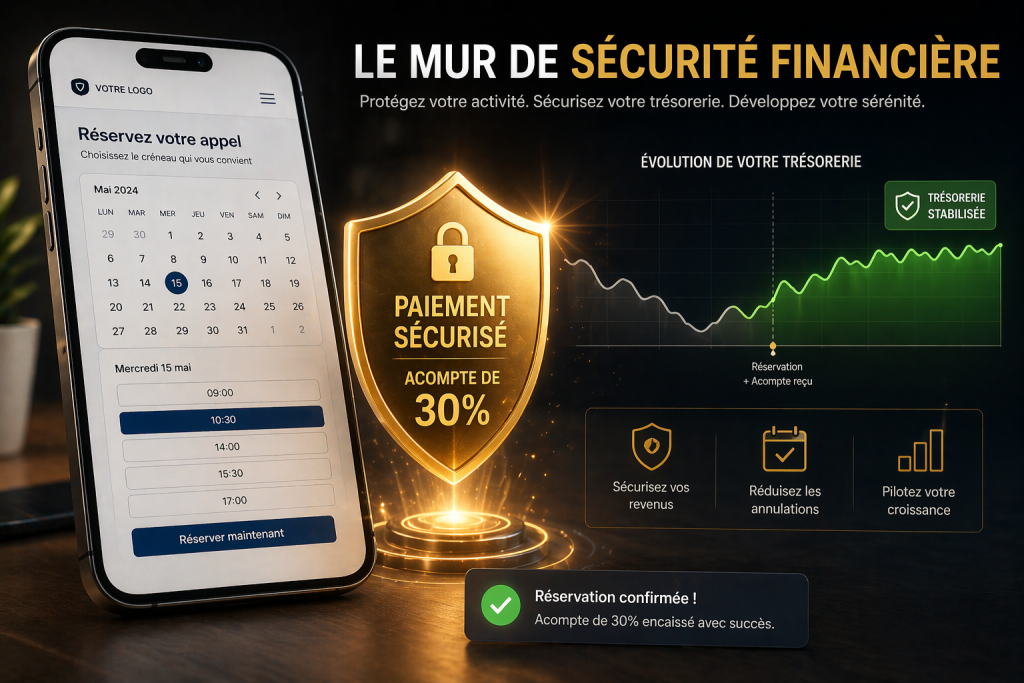 Mise en place d'un système d'acompte paiement en ligne rdv pour sécuriser la trésorerie d'une TPE en 2026.