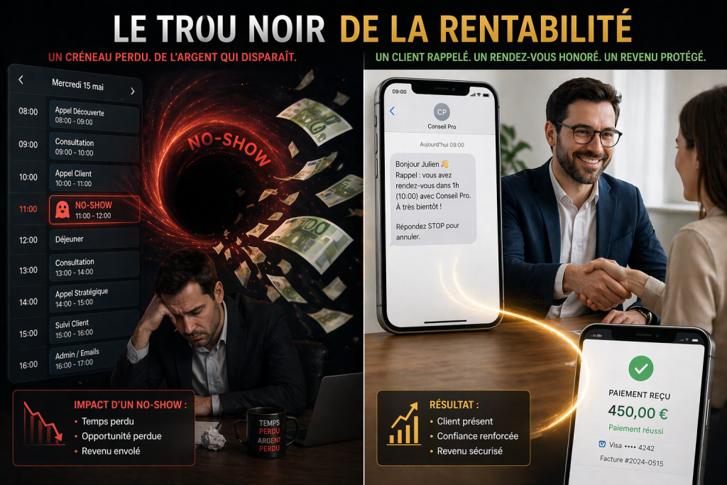 Impact financier des lapins et solutions pour reduire no-shows rendez vous en TPE en 2026.