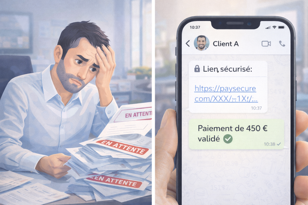 Comparatif entre attente de virement et utilisation d'un lien de paiement pour encaisser plus vite en 2026.