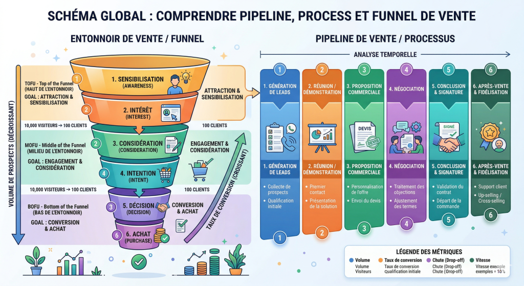 pipeline crm difference process funnel tpe