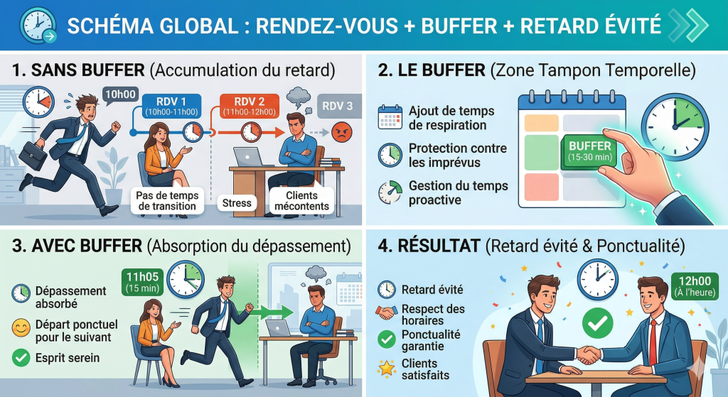 buffer rendez-vous planning anti retard tpe