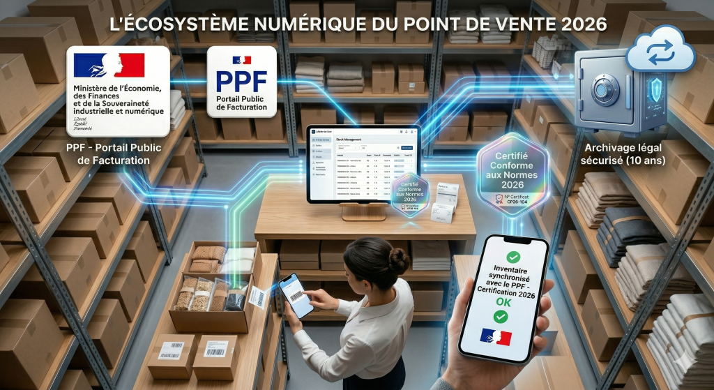 Synchronisation des stocks et conformité certification logiciel caisse changements 2026.