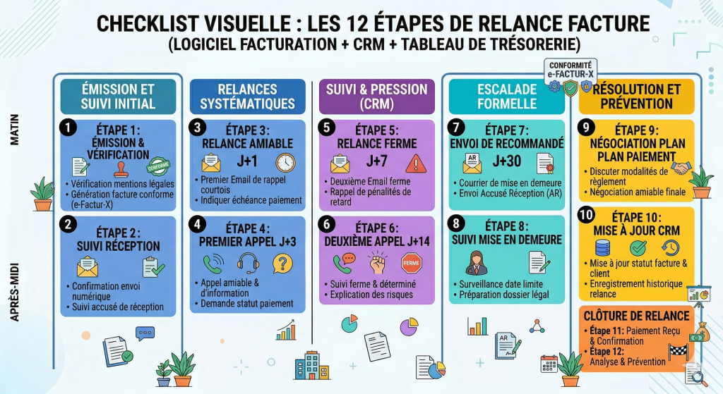 relance facture checklist tpe