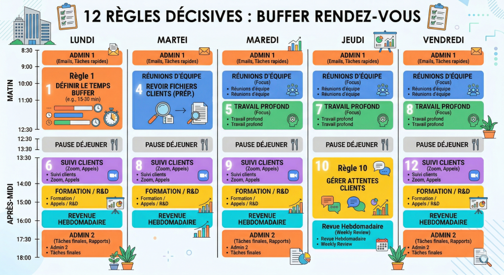 buffer rendez-vous checklist anti retard tpe