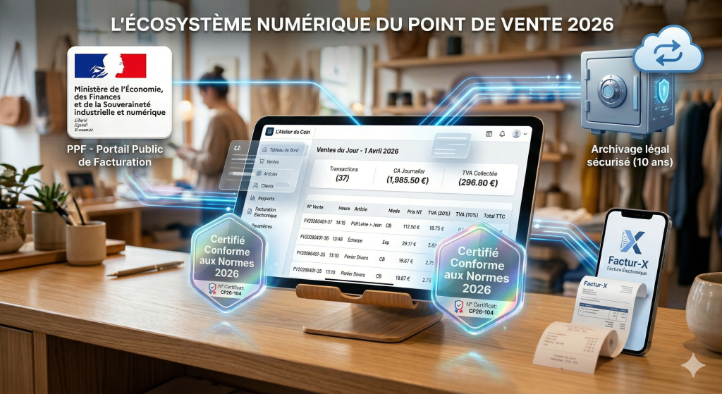 Architecture technique de la certification logiciel caisse changements 2026.