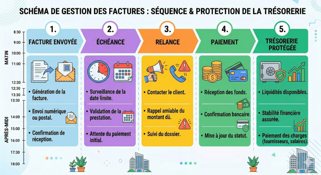 relance facture routine tresorerie tpe