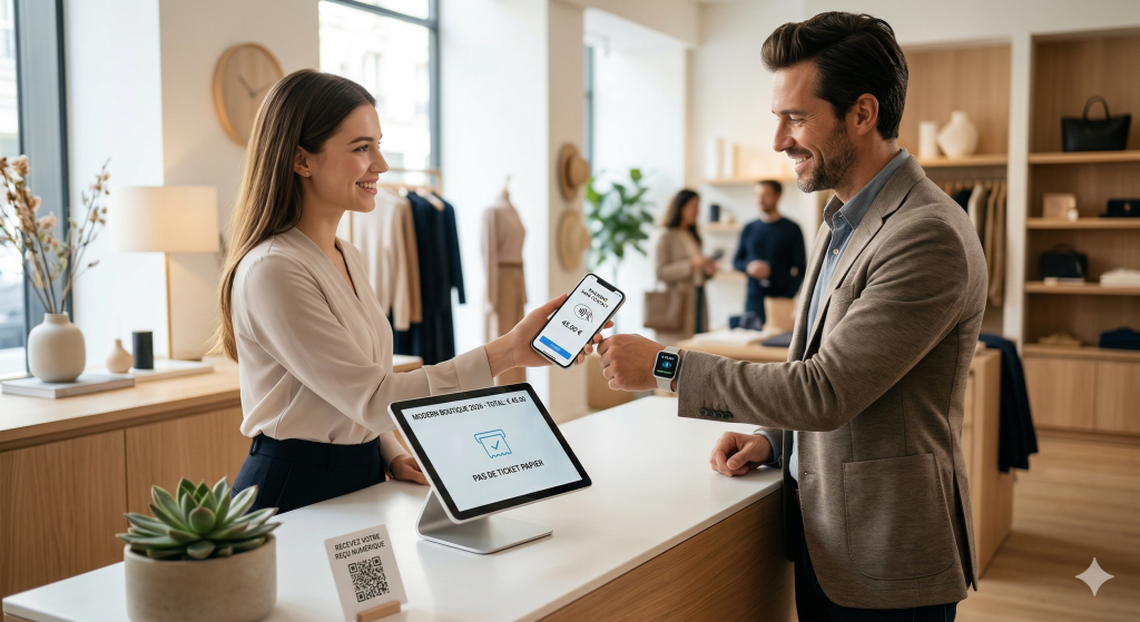 Système de paiement caisse guide tpe 2026 avec terminal connecté et tap to pay.