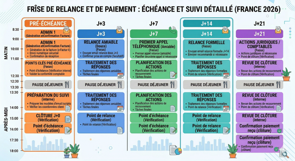relance facture calendrier tpe