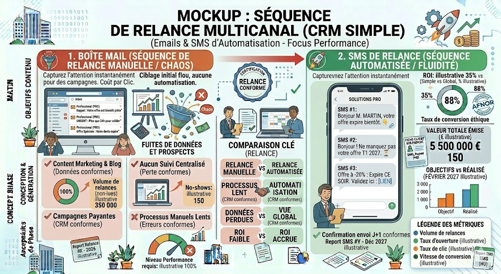 Exemple de scripts de relance CRM simples pour TPE après envoi de devis
