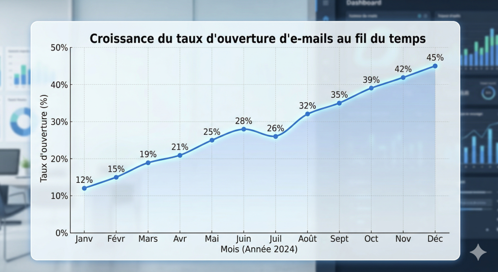 Analyse des statistiques et du taux d'ouverture d'une newsletter B2B