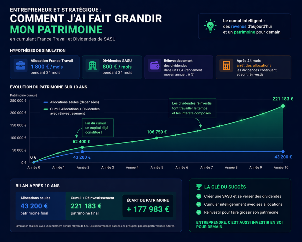 Stratégie de cumul des allocations chômage ARE avec les dividendes de SASU en 2026