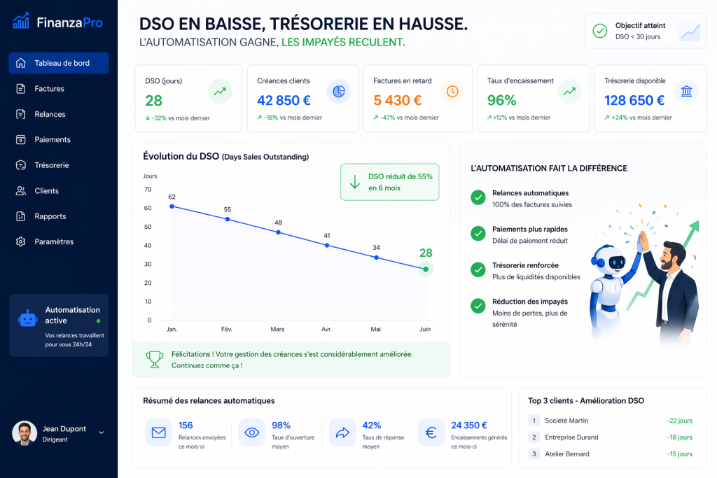 Analyse du KPI DSO (Days Sales Outstanding) sur un logiciel de gestion financière 2026