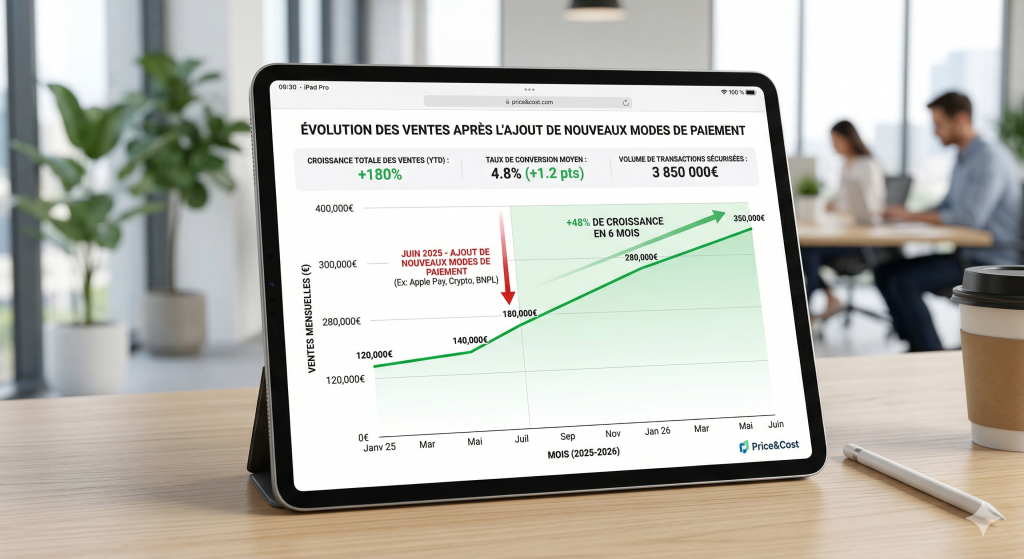 Analyse de la croissance du chiffre d'affaires après optimisation de la passerelle de paiement